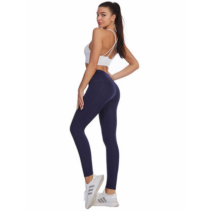 Women's High-Waist Yoga Leggings with Side Pockets by HitMyNeed