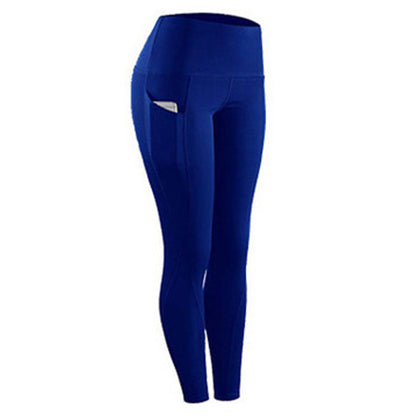 Women's High-Waist Yoga Leggings with Side Pockets blue xxxl by HitMyNeed