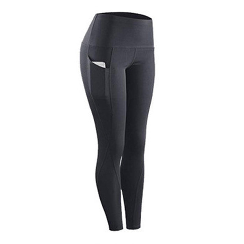 Women's High-Waist Yoga Leggings with Side Pockets darkgrey xs by HitMyNeed