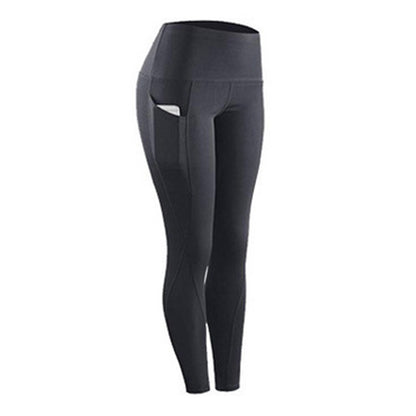 Women's High-Waist Yoga Leggings with Side Pockets darkgrey xs by HitMyNeed
