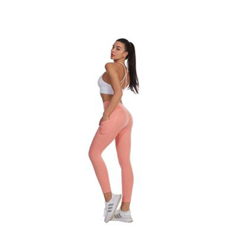 Women's High-Waist Yoga Leggings with Side Pockets pink xxxl by HitMyNeed