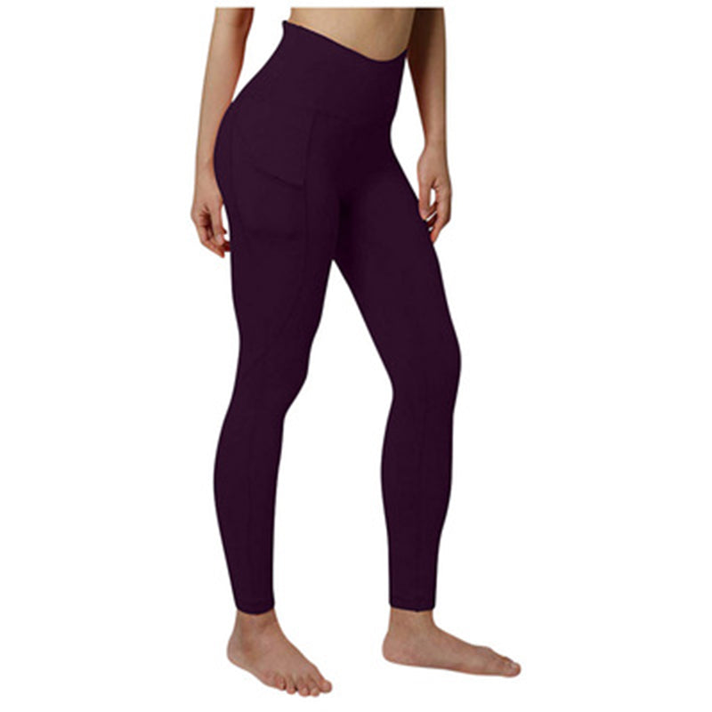 Women's High-Waist Yoga Leggings with Side Pockets purple xxxl by HitMyNeed
