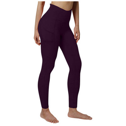 Women's High-Waist Yoga Leggings with Side Pockets purple xxxl by HitMyNeed