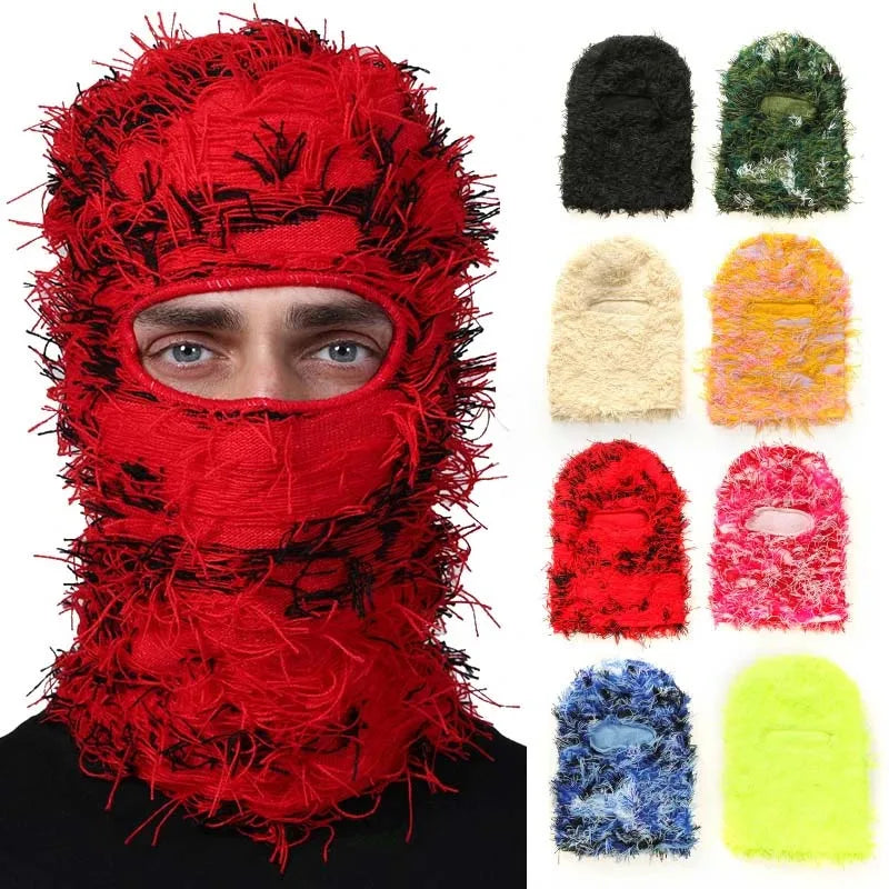 Women's Hip Hop Camouflage Fuzzy Full Face Balaclava by HitMyNeed