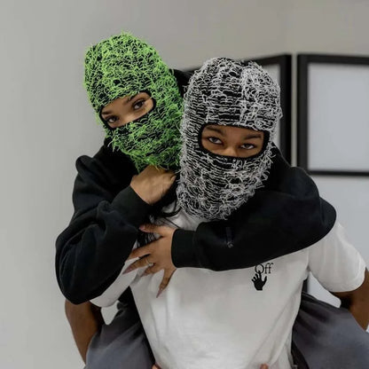 Women's Hip Hop Camouflage Fuzzy Full Face Balaclava by HitMyNeed