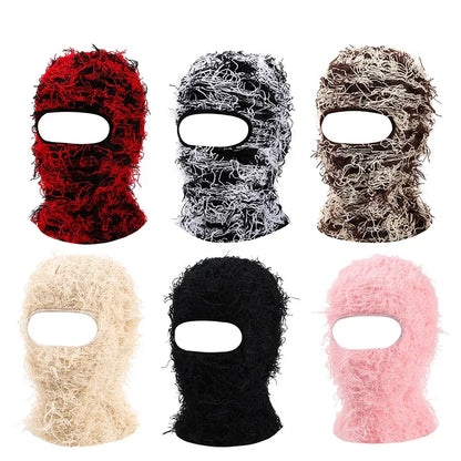 Women's Hip Hop Camouflage Fuzzy Full Face Balaclava by HitMyNeed