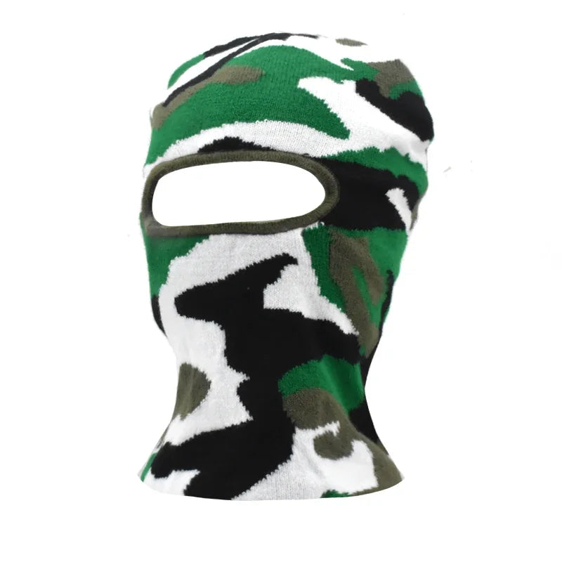 Women's Hip Hop Camouflage Fuzzy Full Face Balaclava army-green-3 by HitMyNeed
