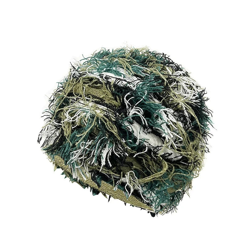 Women's Hip Hop Camouflage Fuzzy Full Face Balaclava army-green-green by HitMyNeed