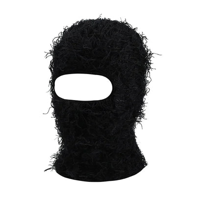 Women's Hip Hop Camouflage Fuzzy Full Face Balaclava black-2 by HitMyNeed