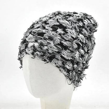 Women's Hip Hop Camouflage Fuzzy Full Face Balaclava black-grey-white by HitMyNeed