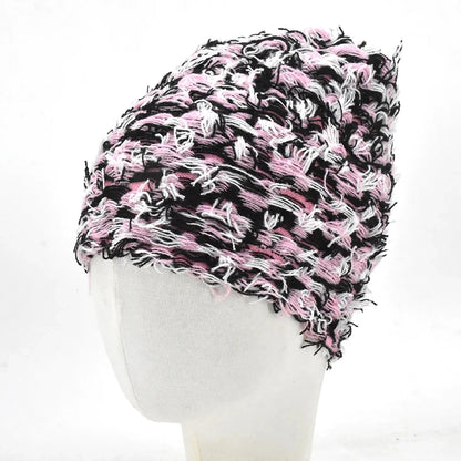 Women's Hip Hop Camouflage Fuzzy Full Face Balaclava black-pink-white by HitMyNeed