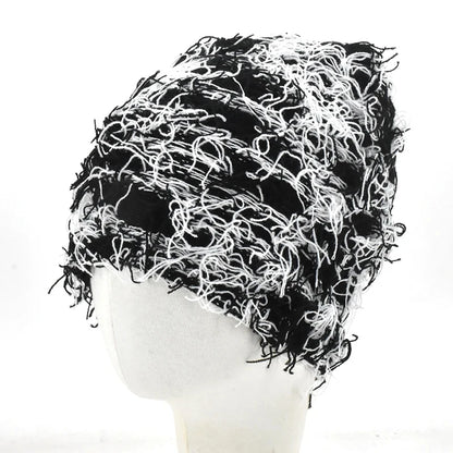 Women's Hip Hop Camouflage Fuzzy Full Face Balaclava black-white by HitMyNeed
