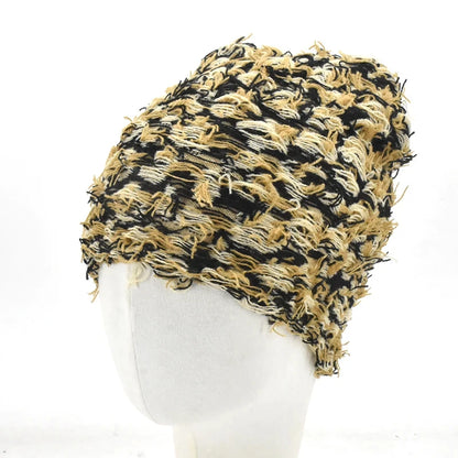 Women's Hip Hop Camouflage Fuzzy Full Face Balaclava black-yellow-white by HitMyNeed