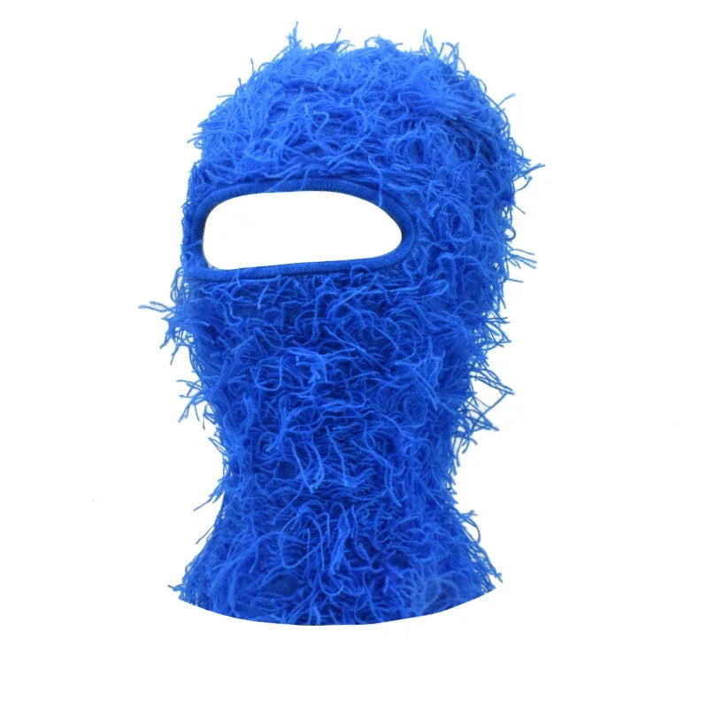 Women's Hip Hop Camouflage Fuzzy Full Face Balaclava blue-2 by HitMyNeed
