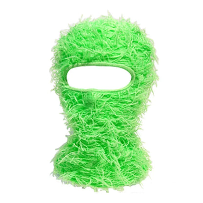Women's Hip Hop Camouflage Fuzzy Full Face Balaclava green-2 by HitMyNeed