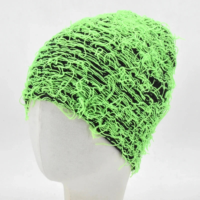 Women's Hip Hop Camouflage Fuzzy Full Face Balaclava green by HitMyNeed