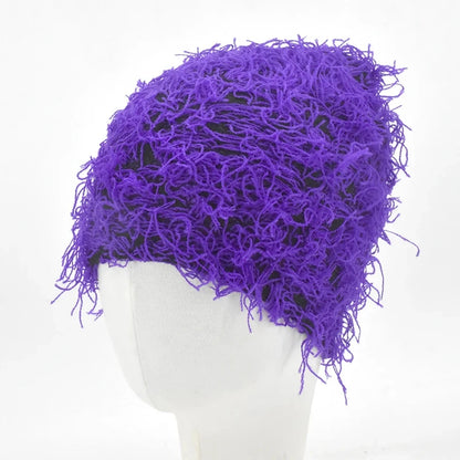 Women's Hip Hop Camouflage Fuzzy Full Face Balaclava purple by HitMyNeed
