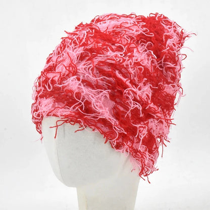 Women's Hip Hop Camouflage Fuzzy Full Face Balaclava red-pink by HitMyNeed