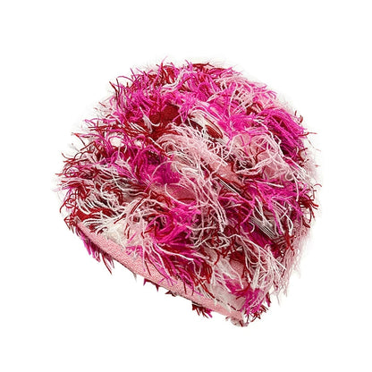 Women's Hip Hop Camouflage Fuzzy Full Face Balaclava rose-red-pink by HitMyNeed