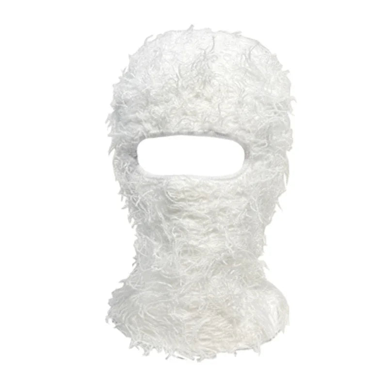 Women's Hip Hop Camouflage Fuzzy Full Face Balaclava white-2 by HitMyNeed