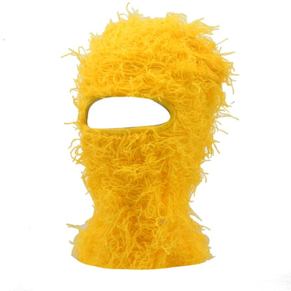 Women's Hip Hop Camouflage Fuzzy Full Face Balaclava yellow-2 by HitMyNeed