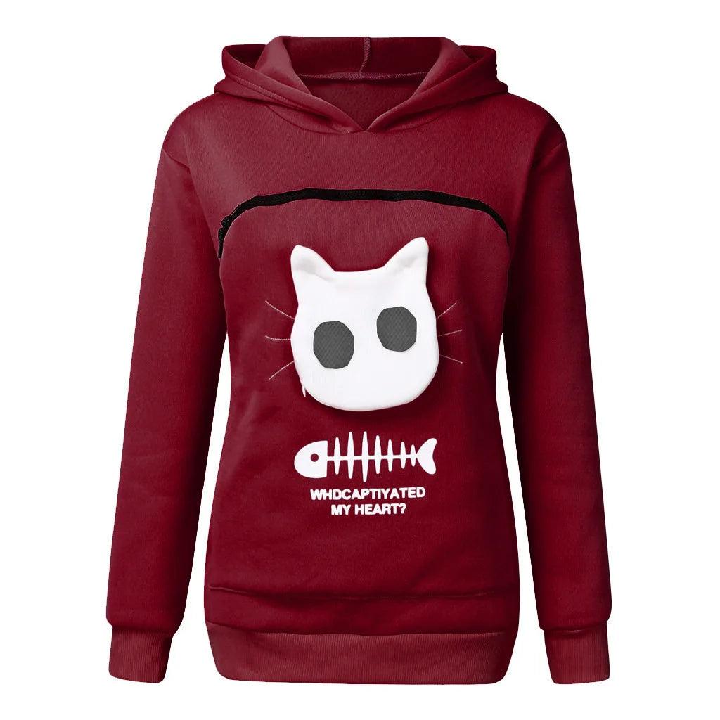 Women's Hoodie with Pet Carrier Pouch by HitMyNeed