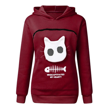 Women's Hoodie with Pet Carrier Pouch by HitMyNeed