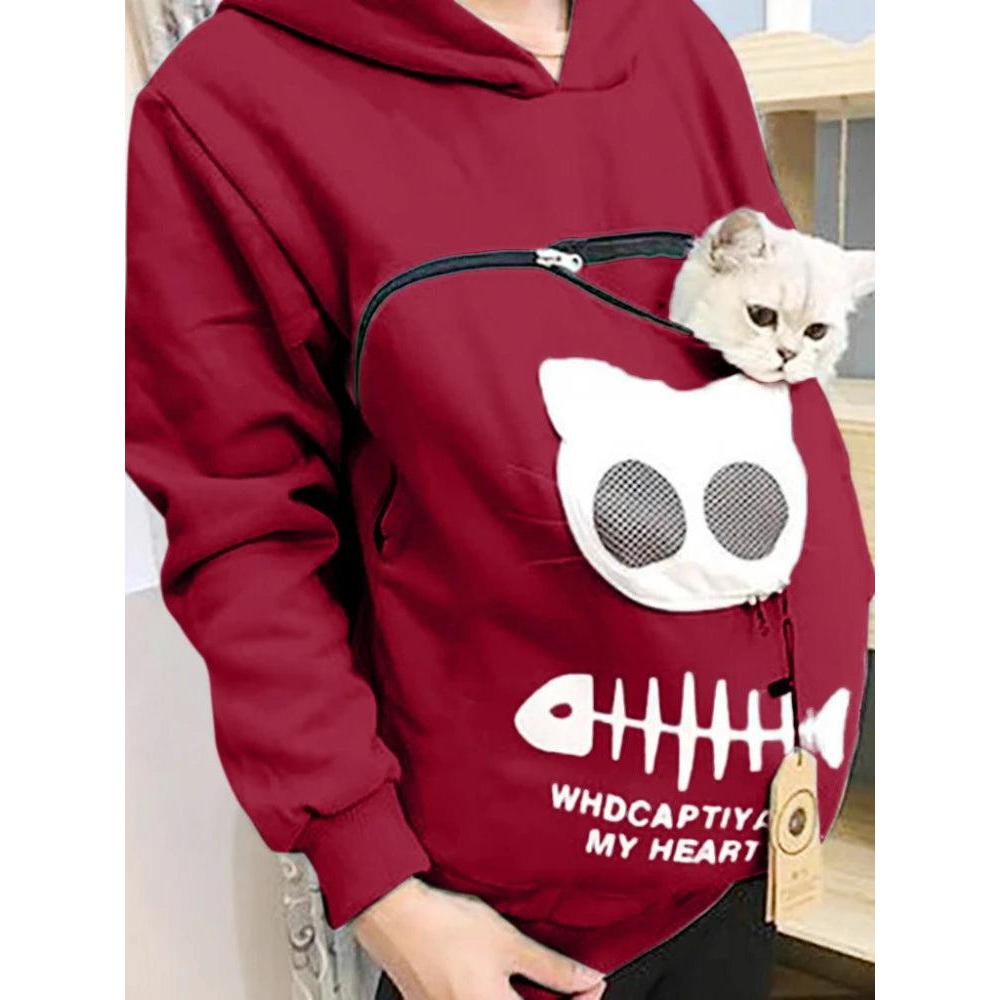 Women's Hoodie with Pet Carrier Pouch by HitMyNeed