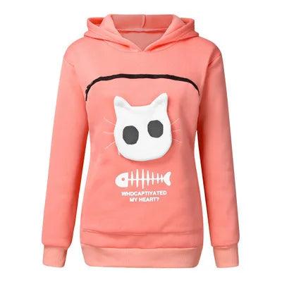 Women's Hoodie with Pet Carrier Pouch pink xxxl by HitMyNeed