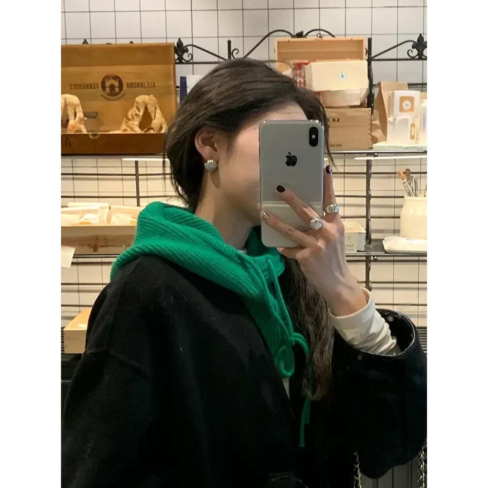 Women's Knitted Hooded Balaclava with Neck Warmer by HitMyNeed