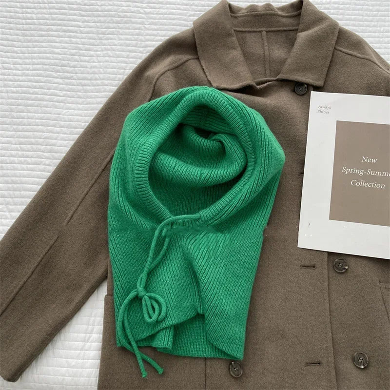 Women's Knitted Hooded Balaclava with Neck Warmer by HitMyNeed