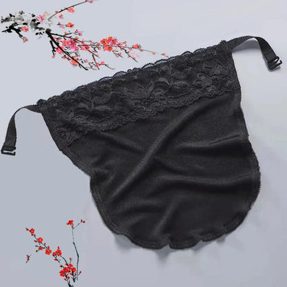 Women's Lace Clip-On Modesty Panel & Fake Collar black by HitMyNeed