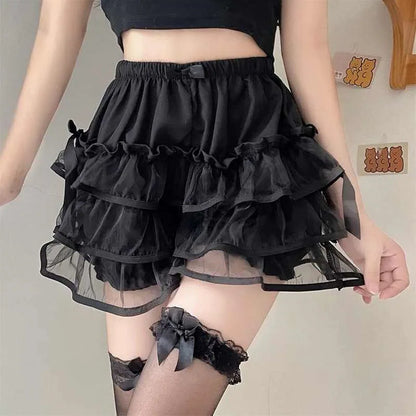 Women's Lace Ruffle Bloomers Victorian Pettipants e-black xxl by HitMyNeed