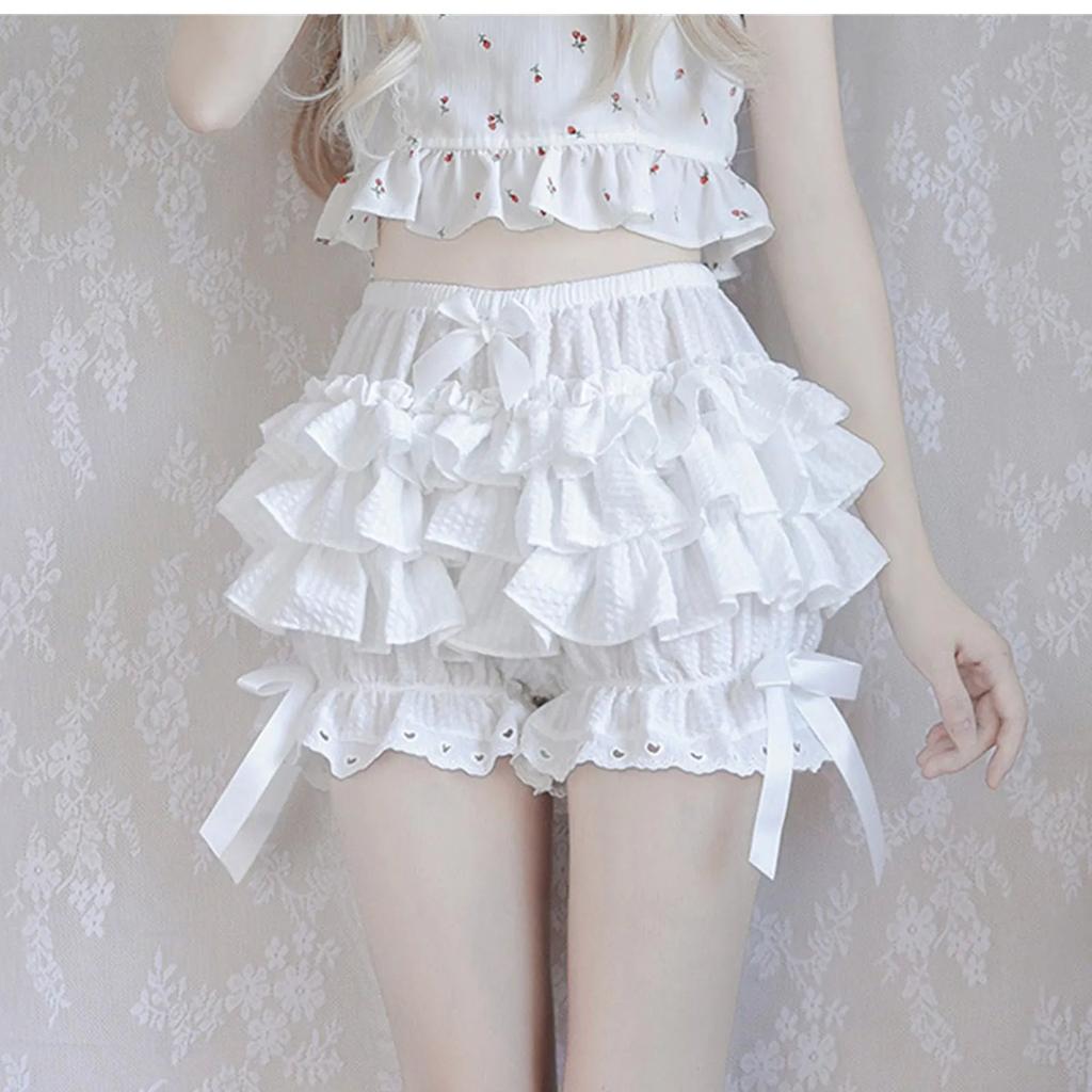 Women's Lace Ruffle Bloomers Victorian Pettipants f-white xl by HitMyNeed