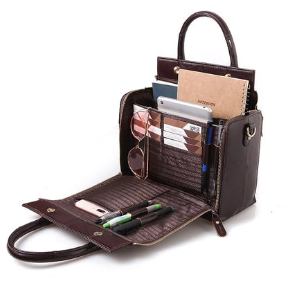 Women's Leather Tote Handbag with Shoulder Strap by HitMyNeed
