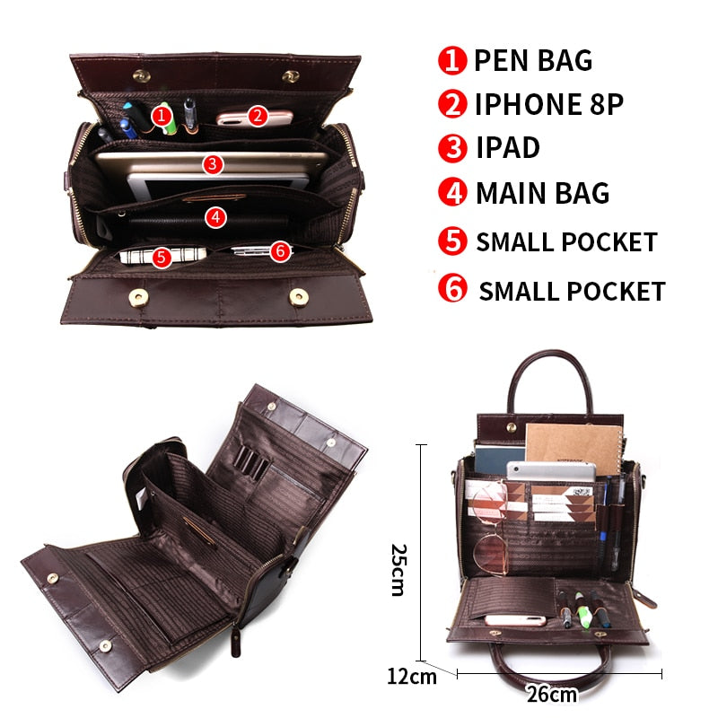 Women's Leather Tote Handbag with Shoulder Strap by HitMyNeed