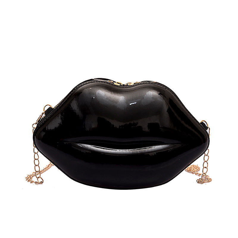 Women's Lips Crossbody Shoulder Bag black by HitMyNeed
