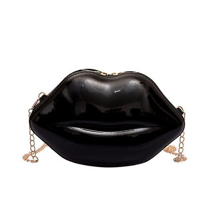 Women's Lips Crossbody Shoulder Bag black by HitMyNeed