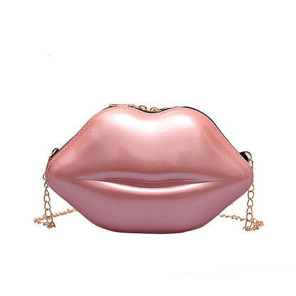 Women's Lips Crossbody Shoulder Bag pink by HitMyNeed