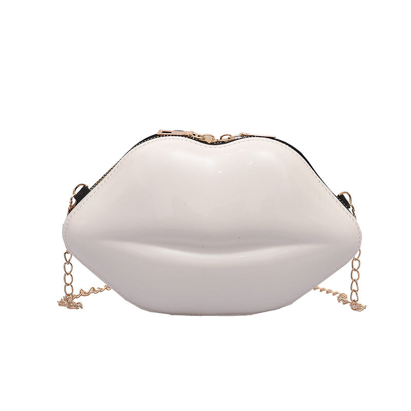 Women's Lips Crossbody Shoulder Bag white by HitMyNeed