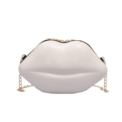 Women's Lips Crossbody Shoulder Bag white by HitMyNeed