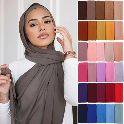 Women's Long Bubble Chiffon Muslim Hijab Scarf by HitMyNeed