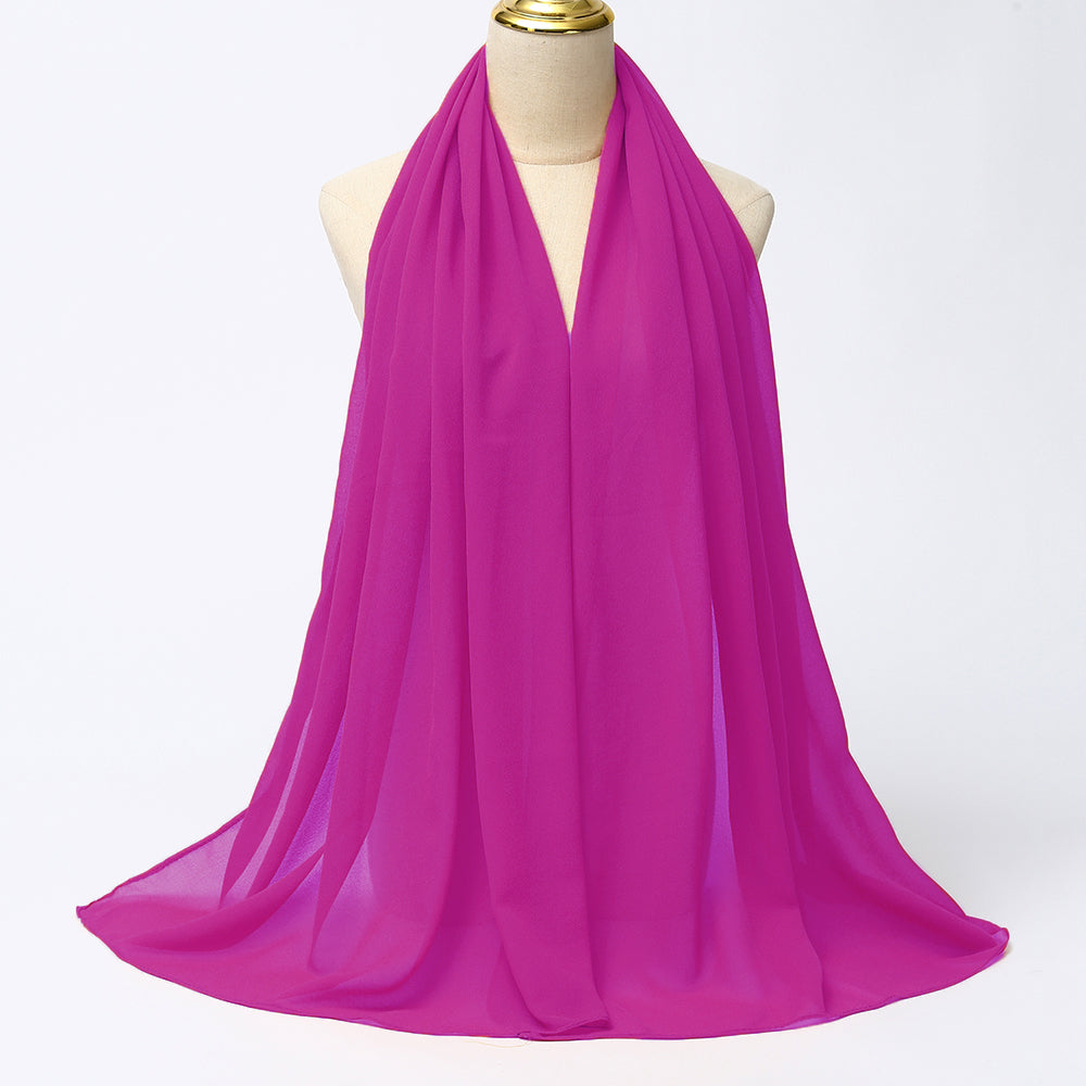 Women's Long Bubble Chiffon Muslim Hijab Scarf aster-flower by HitMyNeed