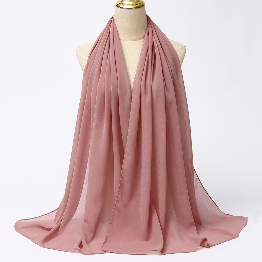 Women's Long Bubble Chiffon Muslim Hijab Scarf brandy-melon by HitMyNeed