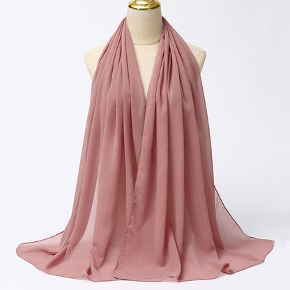 Women's Long Bubble Chiffon Muslim Hijab Scarf brandy-melon by HitMyNeed