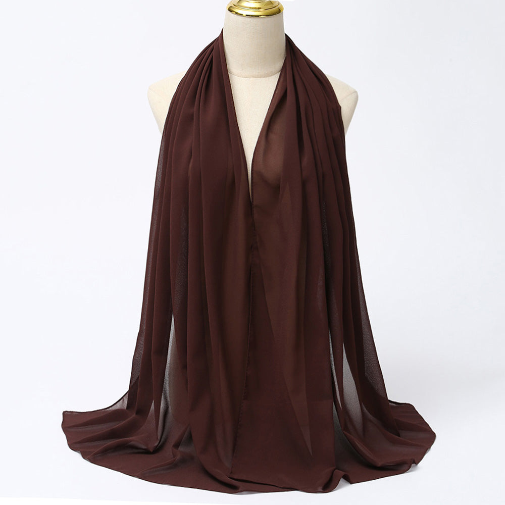 Women's Long Bubble Chiffon Muslim Hijab Scarf coffee by HitMyNeed