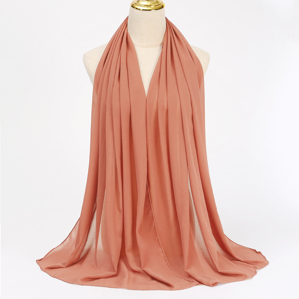 Women's Long Bubble Chiffon Muslim Hijab Scarf crimson by HitMyNeed