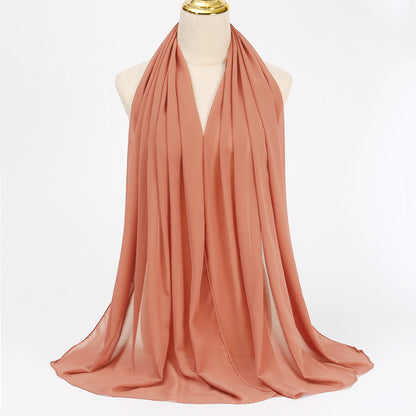 Women's Long Bubble Chiffon Muslim Hijab Scarf crimson by HitMyNeed