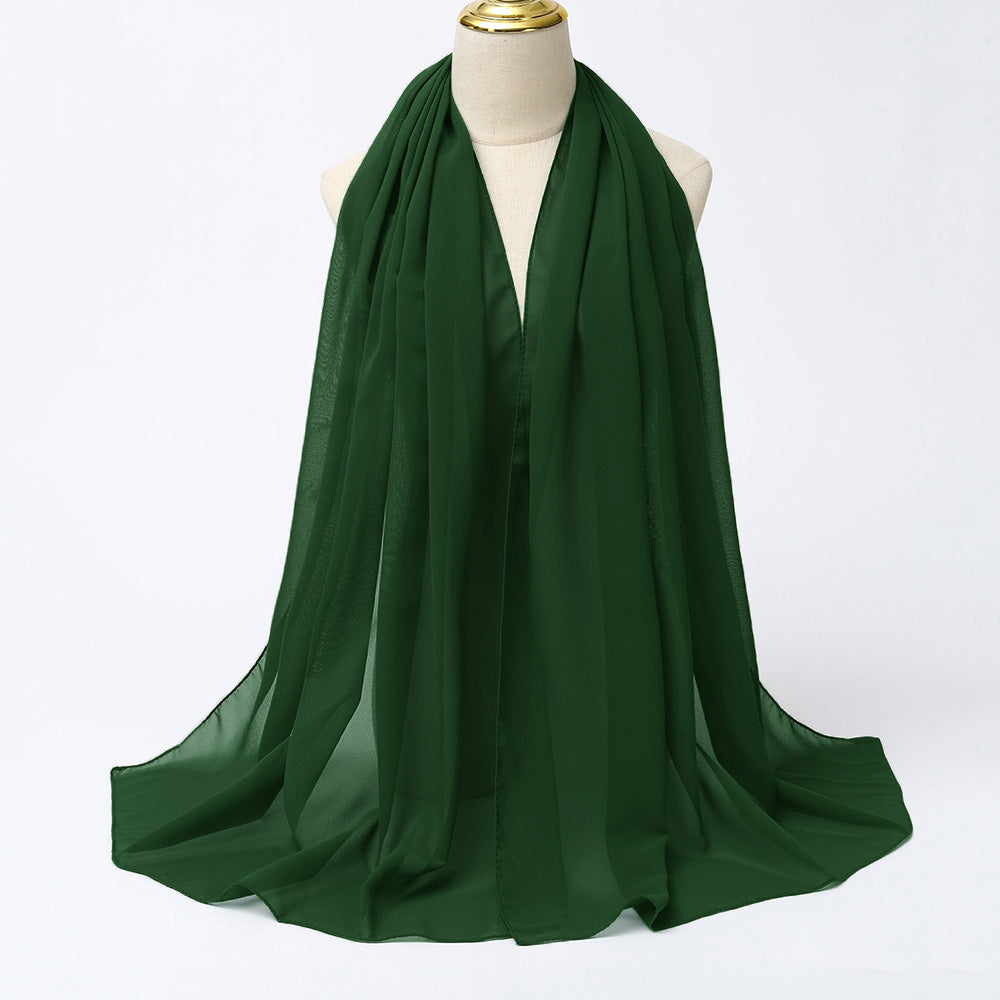 Women's Long Bubble Chiffon Muslim Hijab Scarf emerald by HitMyNeed