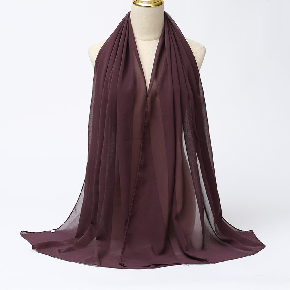 Women's Long Bubble Chiffon Muslim Hijab Scarf gentian-violet by HitMyNeed